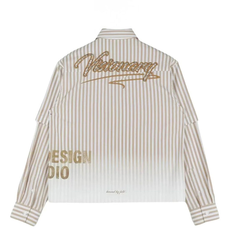 Visionary Club Button Up L/S Tee "Brown"