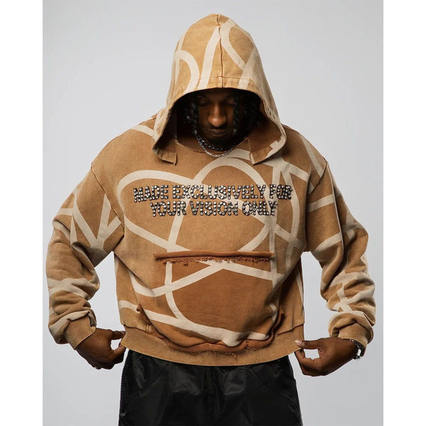 Visionary Club Twisted Chaos Distressed Hoodie "Brown"
