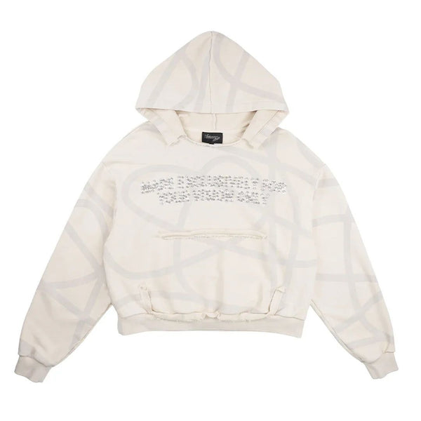 Visionary Club Twisted Chaos Distressed Hoodie "Oat"
