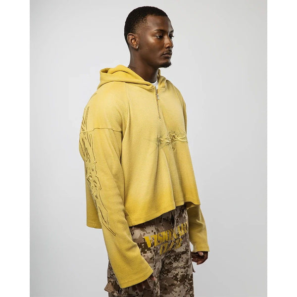 Visionary Club X-Ray Thermal  Knit Hoodie "Yellow"