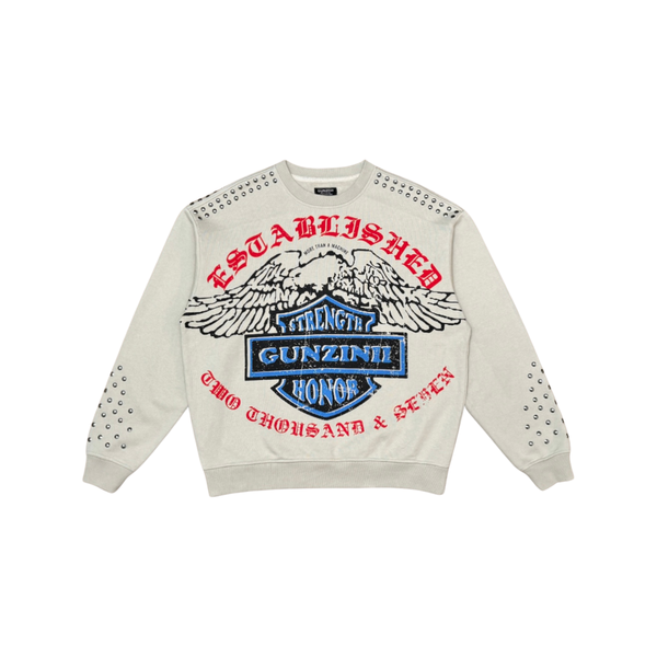 Gunzinii Strength & Honor Studded Crewneck “Khaki”