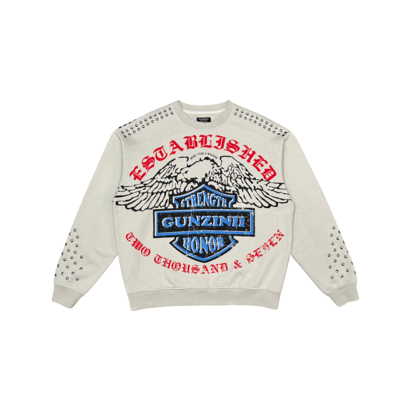 Gunzinii Strength & Honor Studded Crewneck “Khaki”