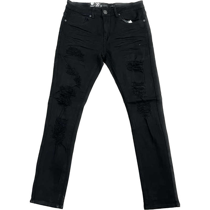 Waimea Rip & Repair Skinny Jeans "Jet Black"