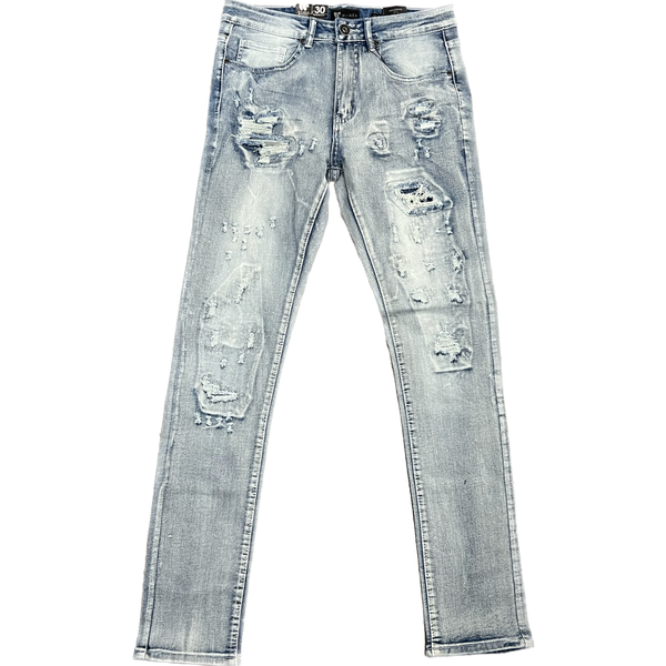 Waimea Distressed Skinny Jeans "Blue"