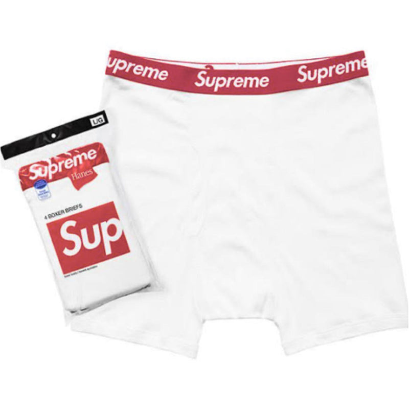 Supreme Hanes Boxer Briefs (4 Pack) “White”