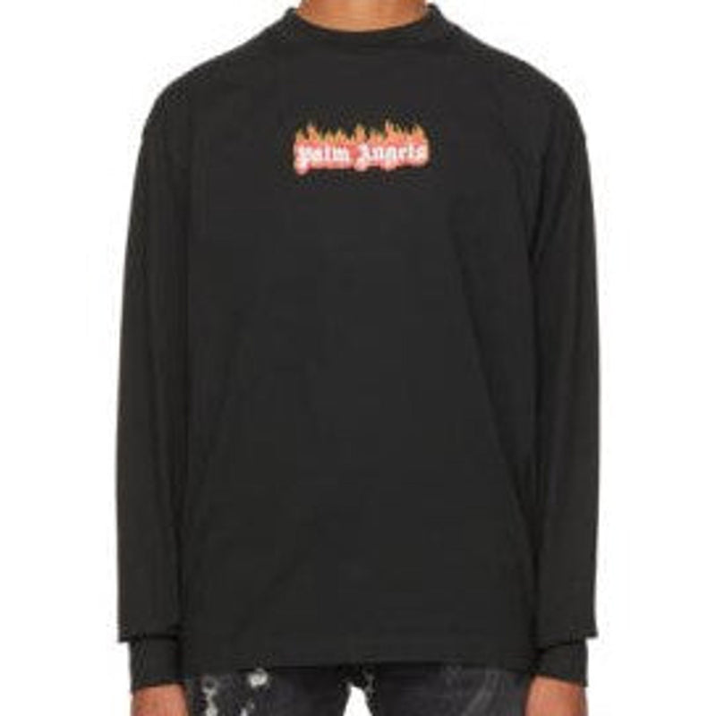 Palm Angels Burning Logo L/S Tee "Black"