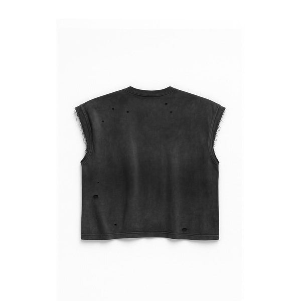 Prospera Statement Sleeveless Tee "Black Wash"