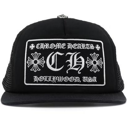 Chrome Hearts CH Hollywood Trucker Hat "Black"