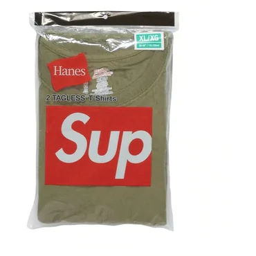 Supreme Hanes Tagless Tees (2pack) "Olive"