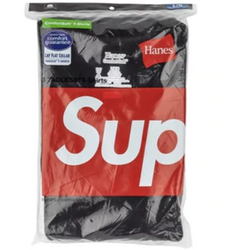 Supreme Hanes Tagless Tees (3 pack) "Black"