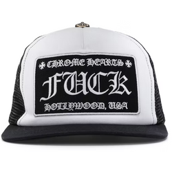 Chrome Hearts Fuck Hollywood Trucker Hat "Black/White"