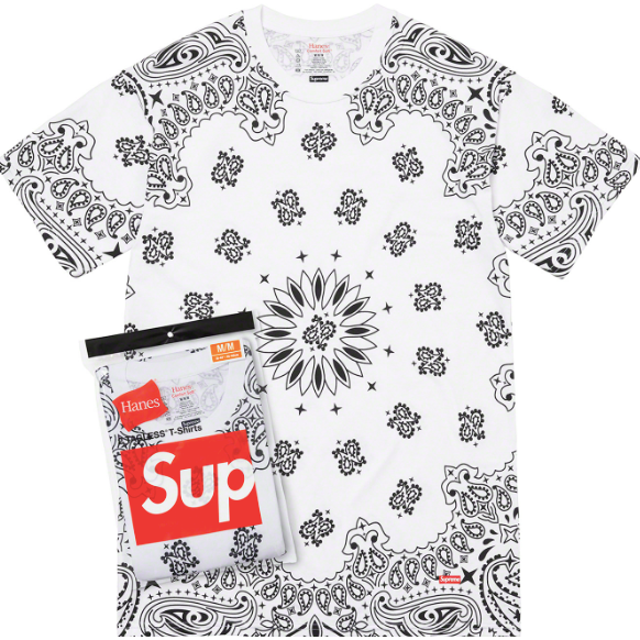 Supreme Hanes Bandana Tagless Tee "White" (2-Pack)