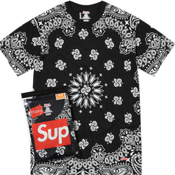 Supreme Hanes Bandana Tagless Tee "Black"