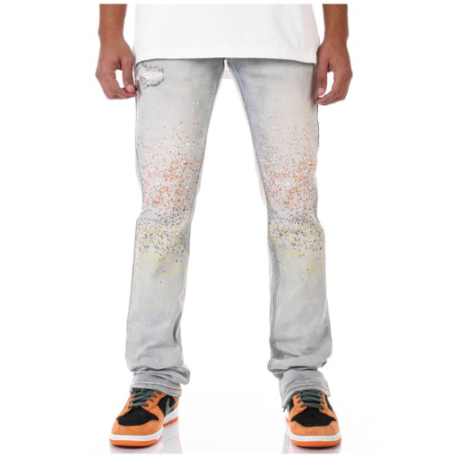 KDNK Painters Stacked Fit Jeans "Blue"