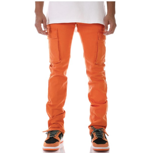 KDNK Stacked Cargo Pants Skinny Fit "Orange"