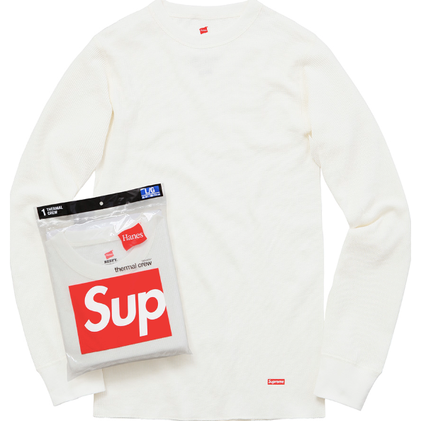 Supreme Hanes Thermal L/S Tee "White"