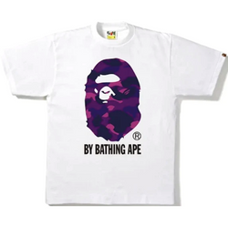 Bape Color Camo Big Ape Head by A Bathing Ape Tee "White/Purple"